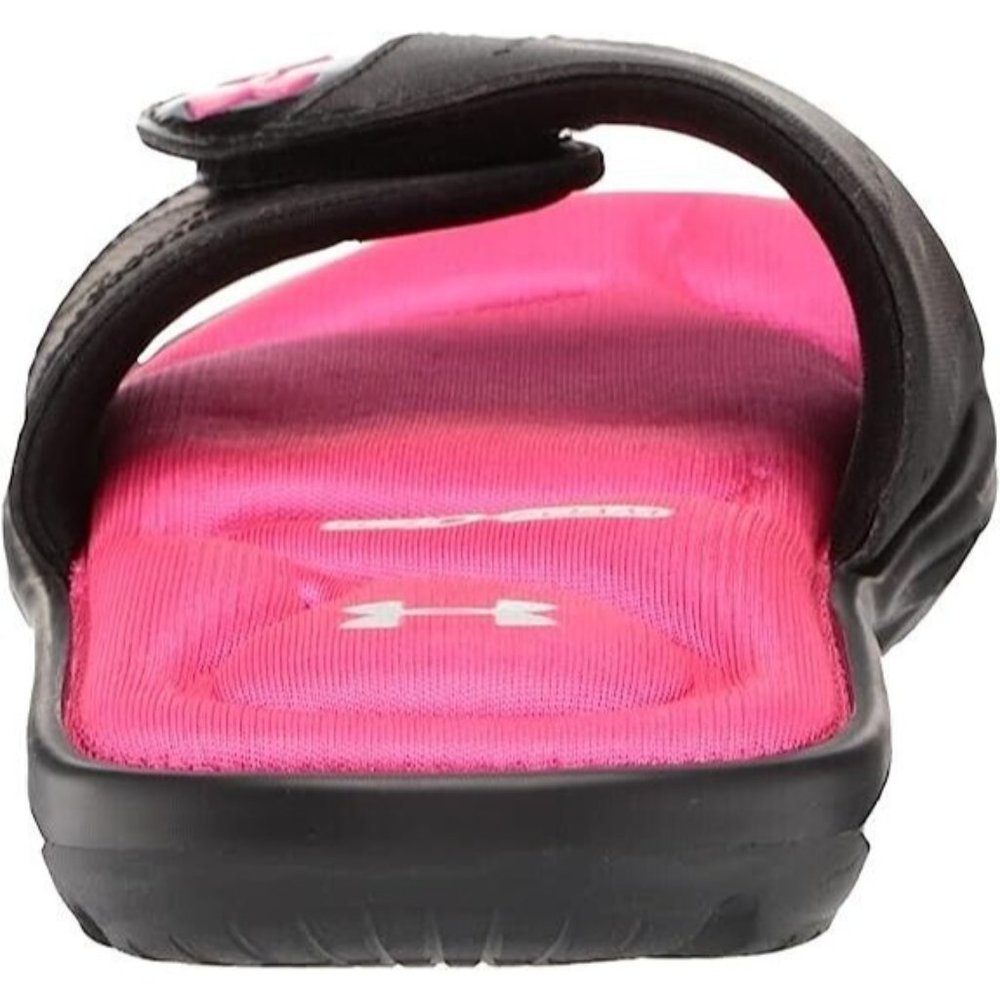 Under Armour Girls Ignite IX Slide Sandal Black/Pink/White 3Y US Little Kid New - Picture 2 of 9